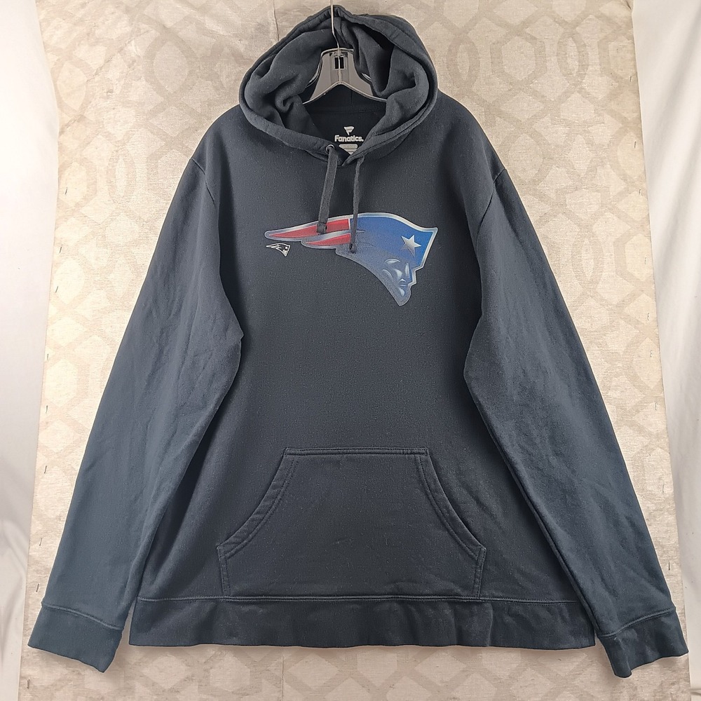 Fanatics Mens New England Patriots Sweatshirt Hoodie XXL Black‎ Jones #10